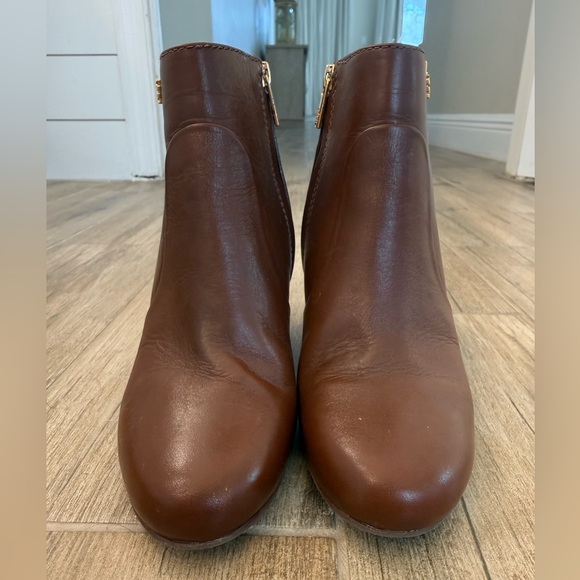 Tory Burch Chestnut Leather Ankle Booties - Picture 3 of 5